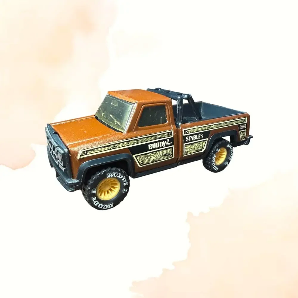 Vintage 1982 Buddy L Stables Brown Pressed Steel Pickup Truck Western Hong Kong